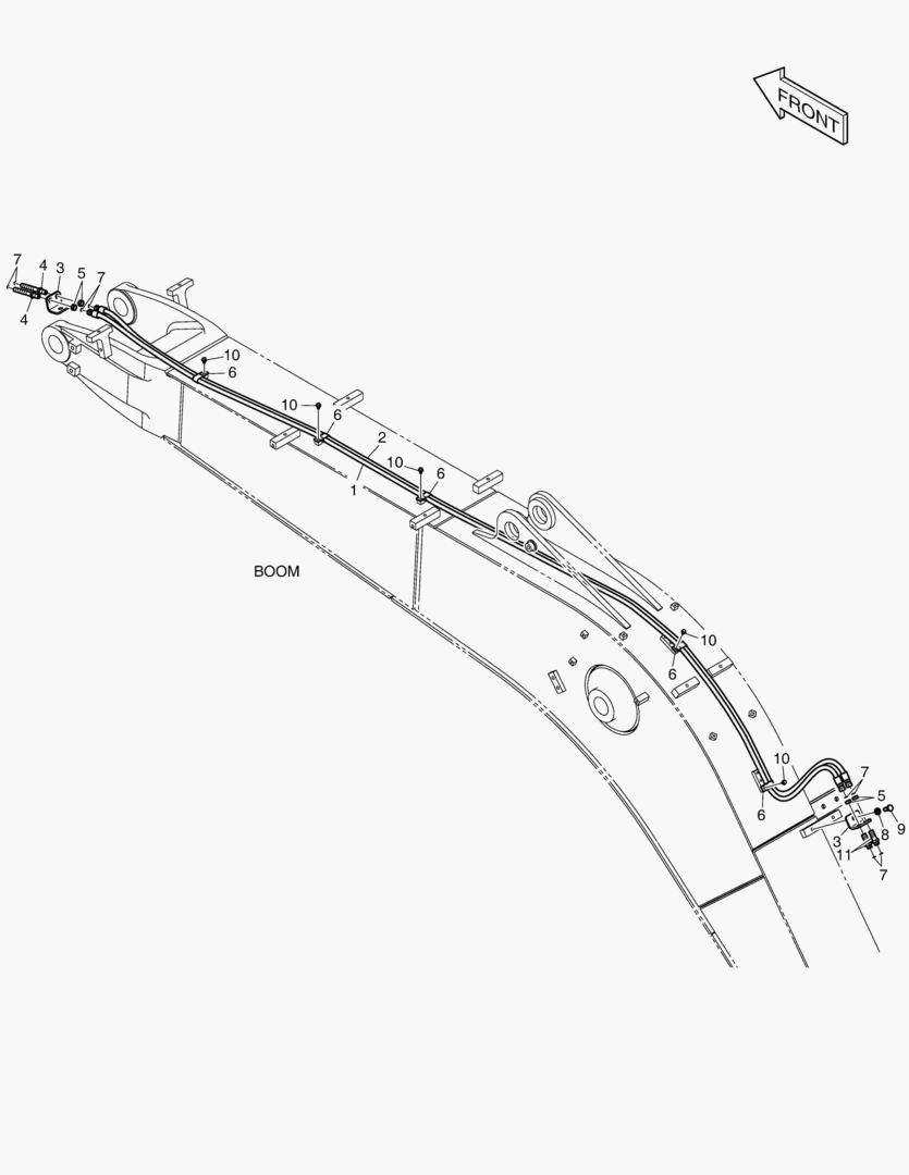 ГИДРОСИСТЕМА СТРЕЛЫ - БЫСТРОУСТАНАВЛИВАЕМЫЙ ФИКСАТОР(СТРЕЛА 4.6 м)