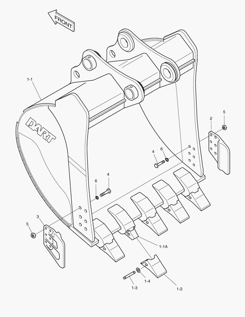 6210 BUCKET-1.30гЋҐ(54`)-SIDE PIN