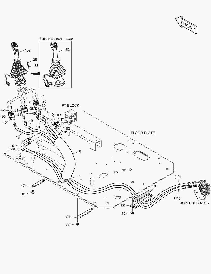 1400 PILOT PIPING(8) - JOYSTICK(L.H)