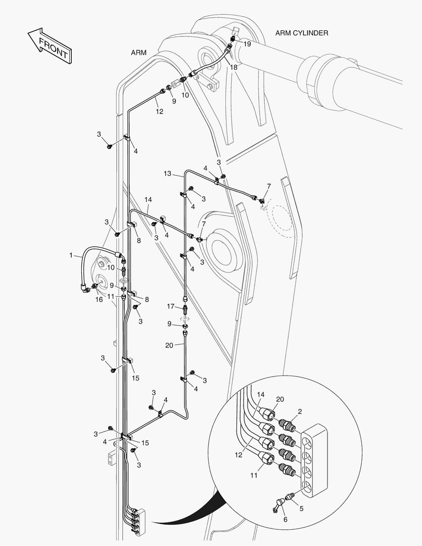 ТРУБОПРОВОД СМАЗОЧНОЙ СИСТЕМЫ - РУКОЯТЬ 3.98 м