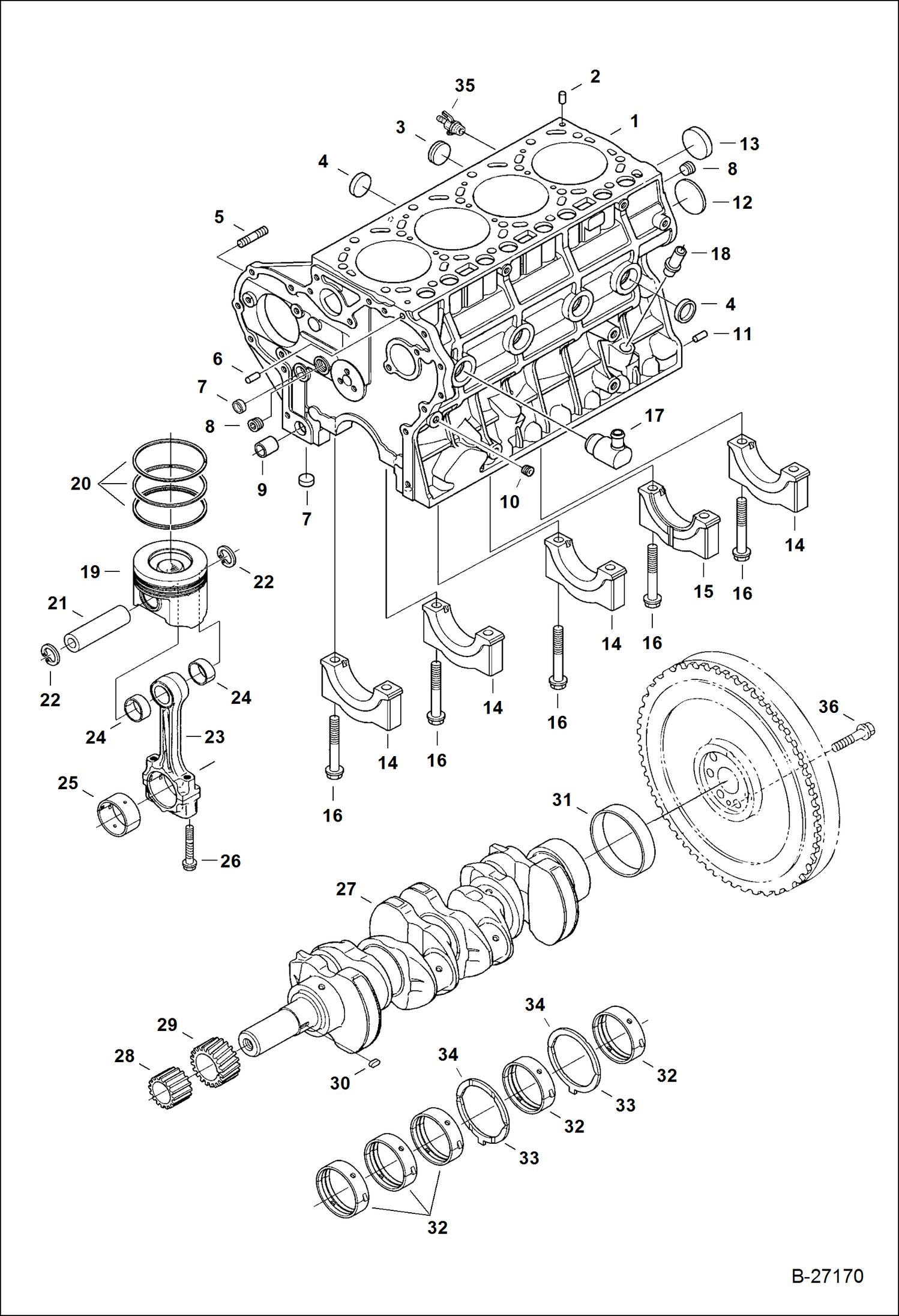 Схема ПОРШНИ И КОЛЕНВАЛ