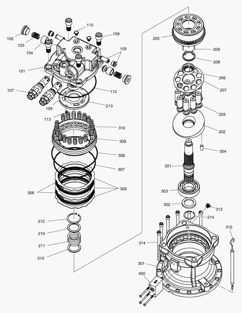 ГИДРОМОТОР ПОВОРОТА ПЛАТФОРМЫ