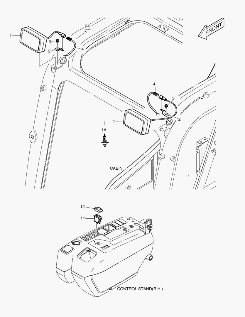 РАБОЧАЯ ФАРА(2-ЛАМПЫ) - СИСТЕМА ЗАЩИТЫ ПРИ ОПРОКИДЫВАНИИ