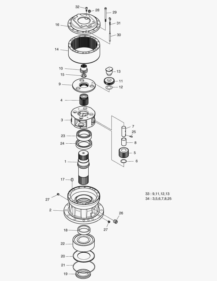 4150 SWING REDUCTION GEAR [1001~1054]