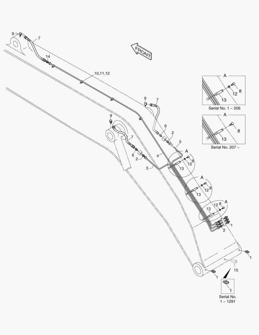 ПЕРЕДНИЙ ТРУБОПРОВОД СМАЗОЧНОЙ СИСТЕМЫ-9 м