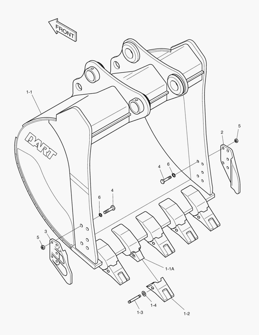 6400 BUCKET - 0.90mВі(42`) - SIDE PIN