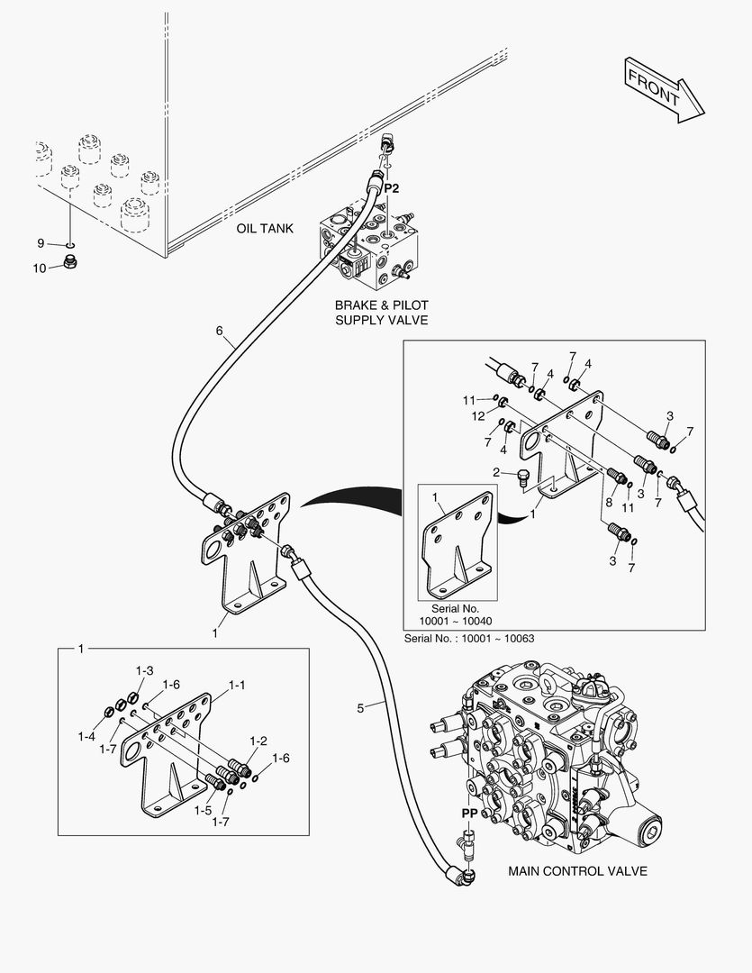ТРУБОПРОВОД СЕРВОУПРАВЛЕНИЯ - 2 КАТУШКИ(ЭЛЕКТРИКА)