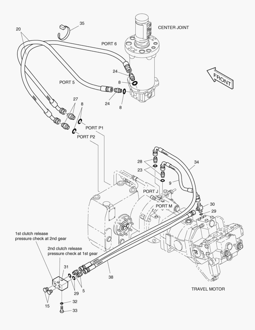 Спецтехника 2220 PROPELLING PIPING(2)-GEAR SHIFT&TEST PORT
