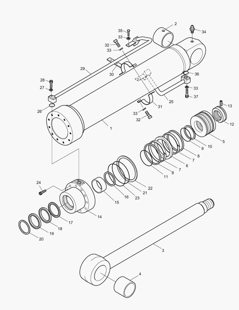 ЦИЛИНДР СТРЕЛЫ(ПРАВОСТОРОННИЙ)-БУЛЬДОЗЕР