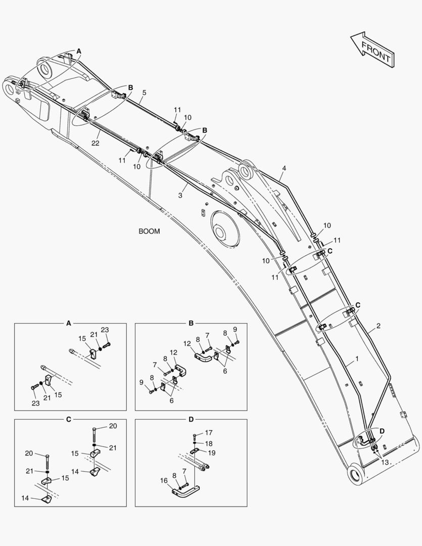 ГИДРОСИСТЕМА СТРЕЛЫ - ВРАЩАЮЩИЙСЯ(СТРЕЛА 6.3 м)