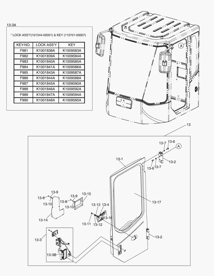 КАБИНА(3) - ДВЕРЬ В СБОРЕ(ЛЕВОСТОРОННИЙ)