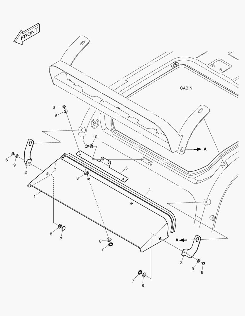6160 RAIN SHIELD & LAMP MOUNTING