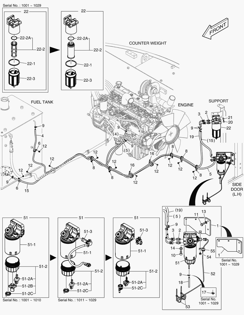 1210 FUEL PIPING - WITH BOWL HEATER