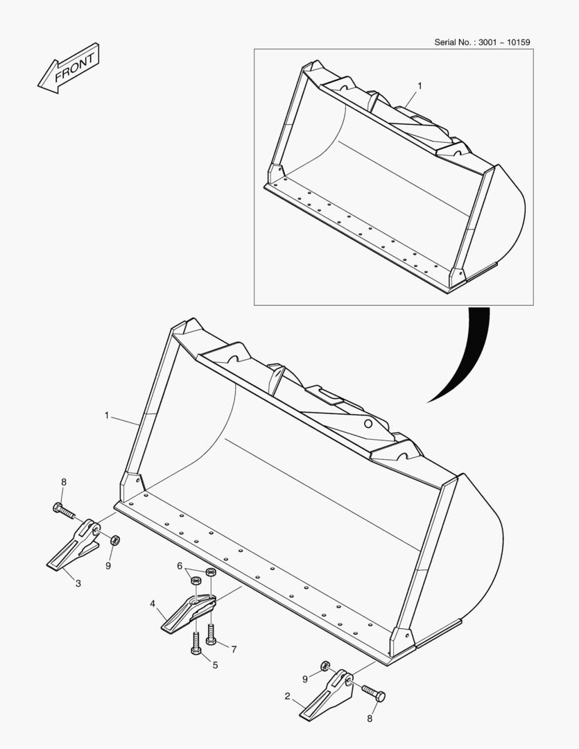 5240 BUCKET - 3.9гЋҐ - TOOTH - REINFORCE