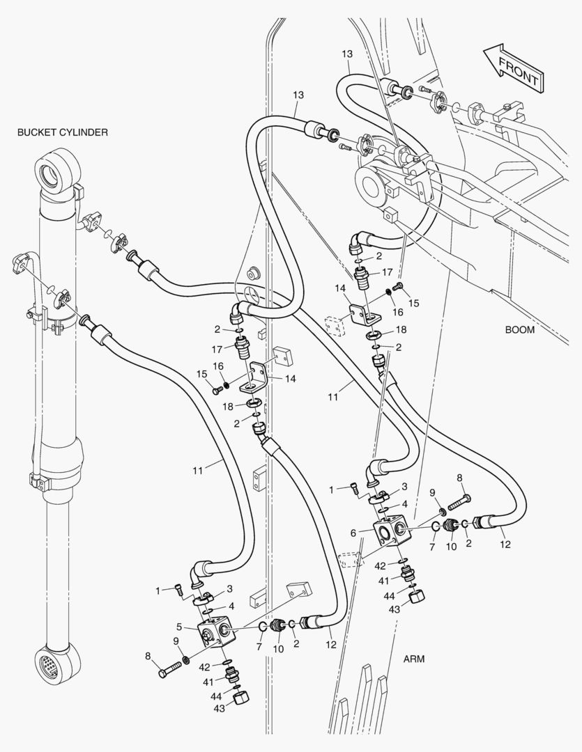 ГИДРОСИСТЕМА РУКОЯТИ - ГРЕЙФЕРНЫЙ КОВШ(РУКОЯТЬ 3.0 м)