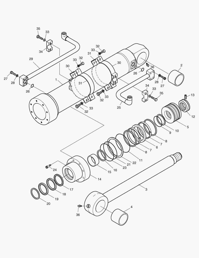 ЦИЛИНДР КОВША-6.2 м РУКОЯТЬ