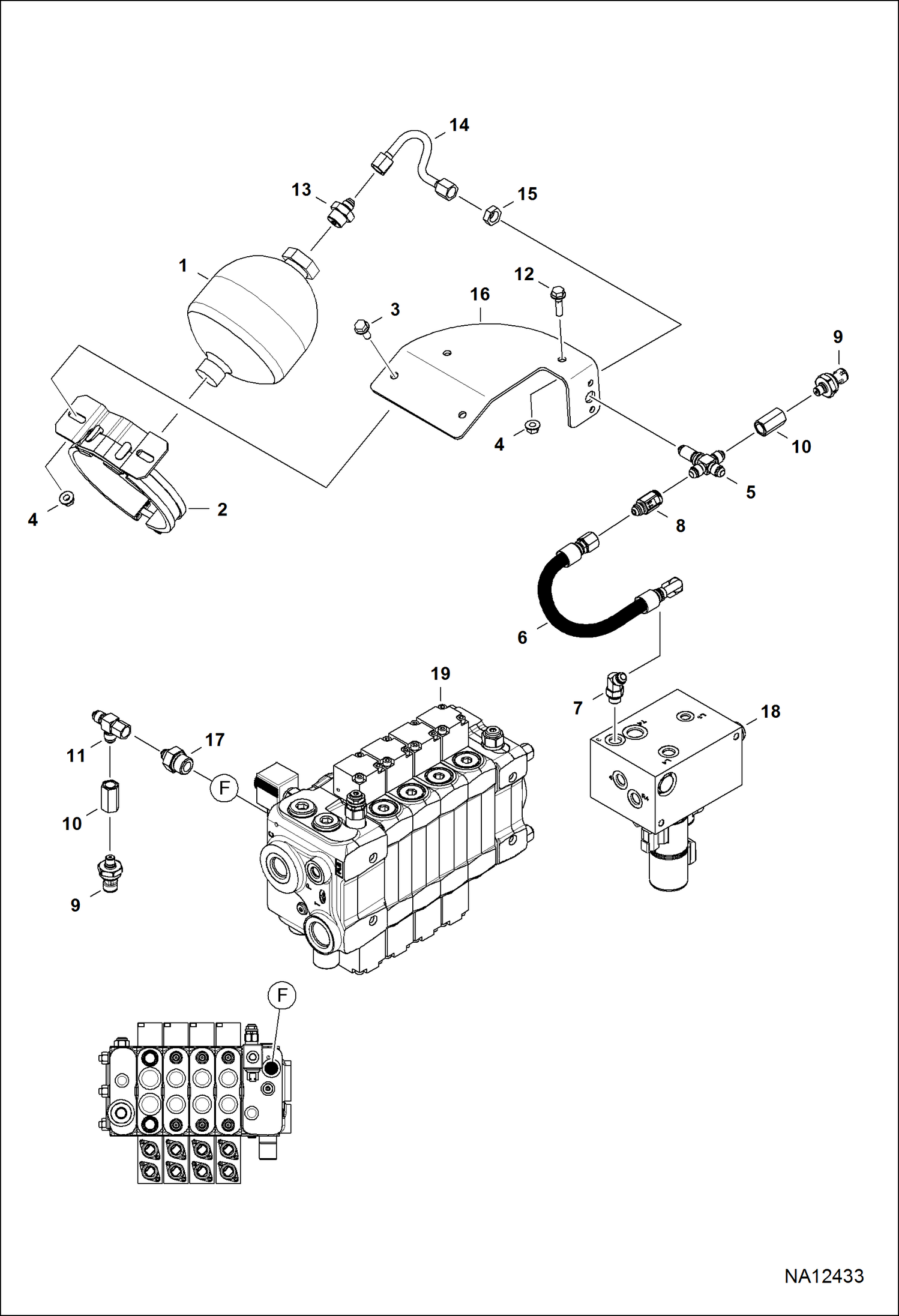 СХЕМА ГИДРАВЛИЧЕСКОЙ СИСТЕМЫ (АККУМУЛЯТОР) (ГЕРМАНИЯ)