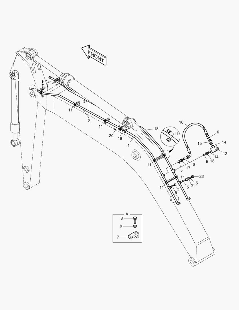 ГИДРОСИСТЕМА СТРЕЛЫ-СТРЕЛА 4.6 м(ОДИН ПУТЬ)
