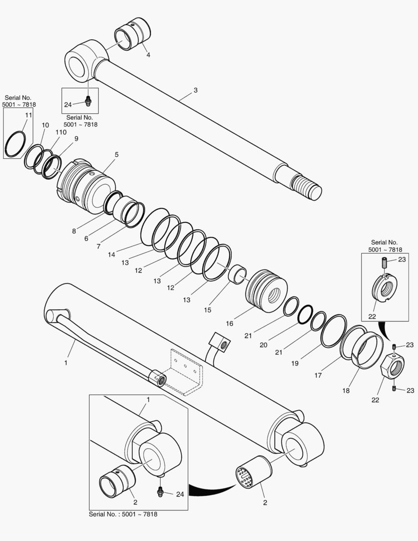 ЦИЛИНДР СТРЕЛЫ - ГИДРОЗАМОК