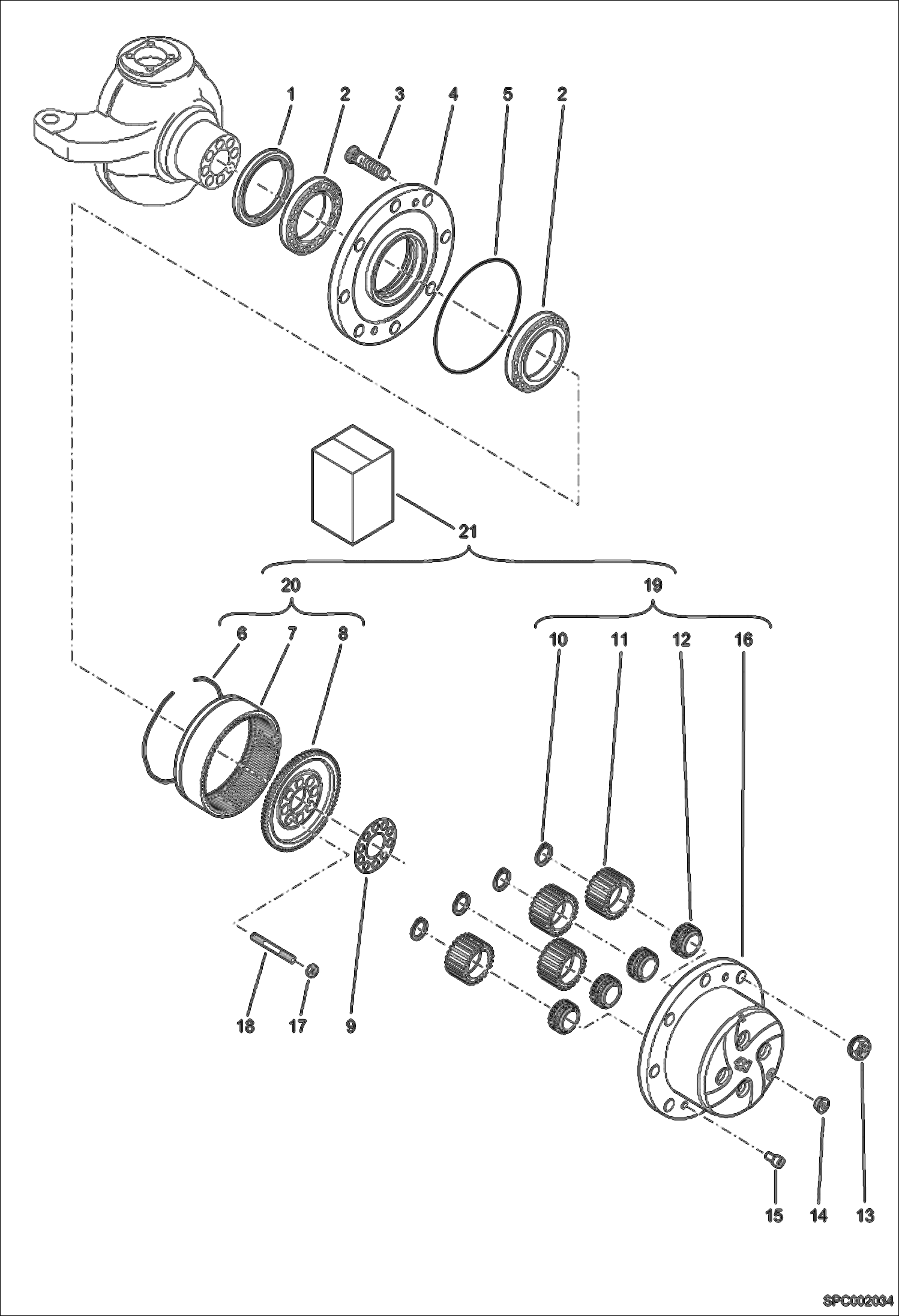Схема КОЛЕСНЫЙ РЕДУКТОР - ПЕРЕДНИЙ МОСТ
