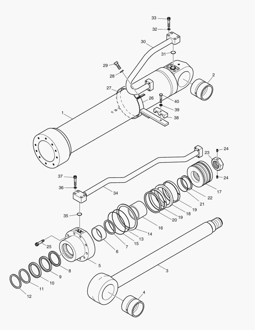 ЦИЛИНДР СТРЕЛЫ - ЛЕВОСТОРОННИЙ(EXCA)