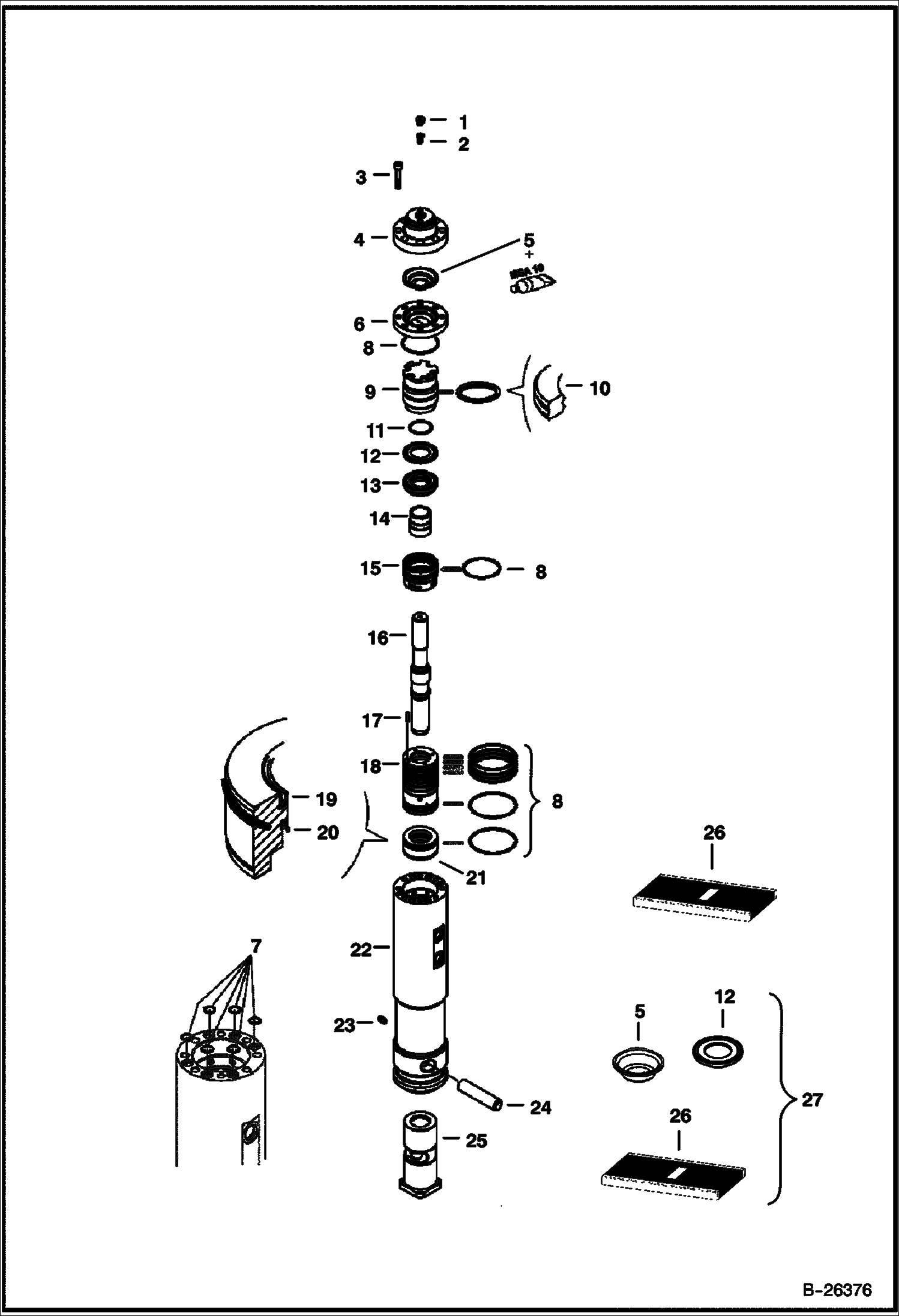 ГИДРОМОЛОТ (ВНУТРЕННИЕ ДЕТАЛИ) (HB280) (ИСПОЛЬЗУЕТСЯ НА 316, 418)