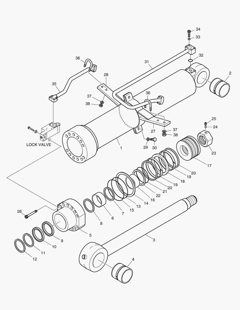 ШАРНИРНЫЙ ЦИЛИНДР СТРЕЛЫ - ГИДРОЗАМОК