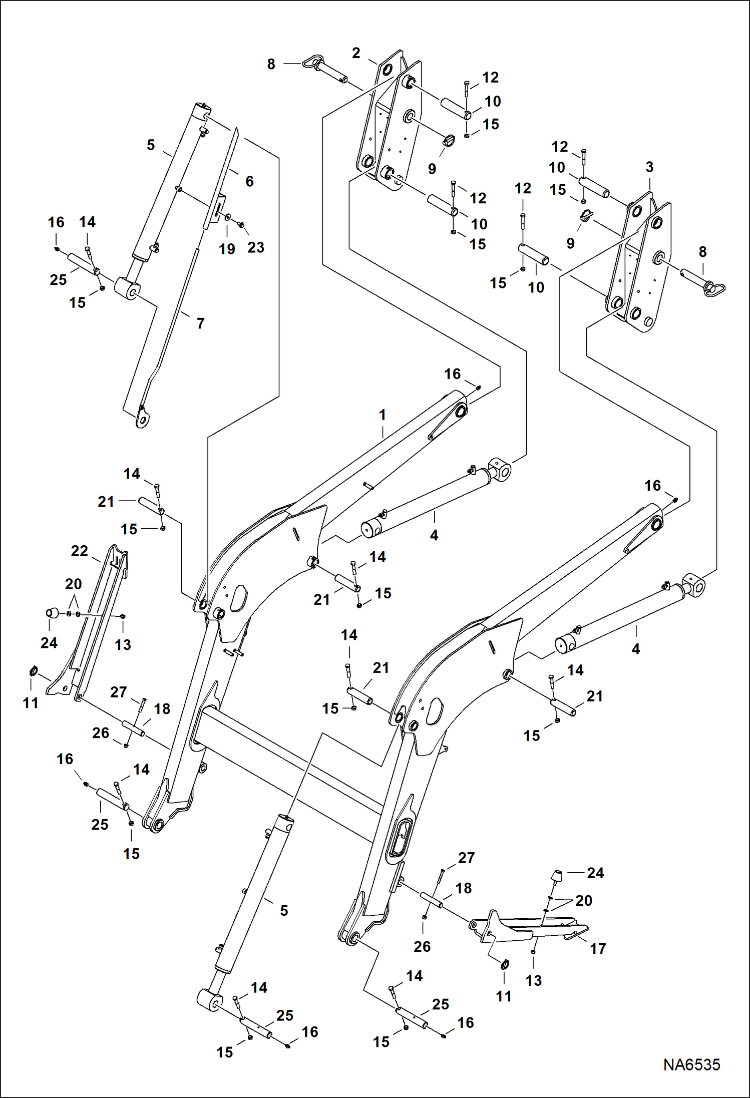 ОДНОКОВШОВЫЙ ПОГРУЗЧИК 8TL (AKPM, AL4E) (РАМА ШАССИ) (ВНЕШНЯЯ ОПОРА) (AKPM00101 И ВЫШЕ ) (AL4E00735 И ВЫШЕ)