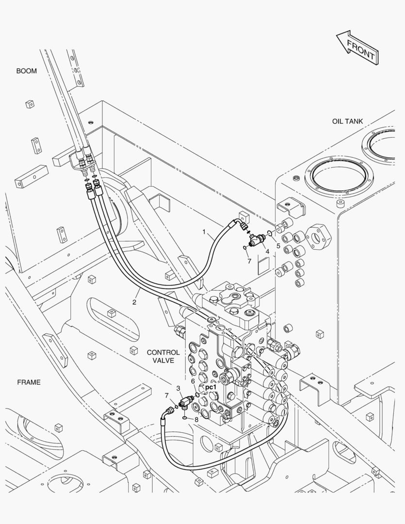 ТРУБОПРОВОД СЕРВОУПРАВЛЕНИЯ-КЛАПАН ЗАМКА РУКОЯТИ