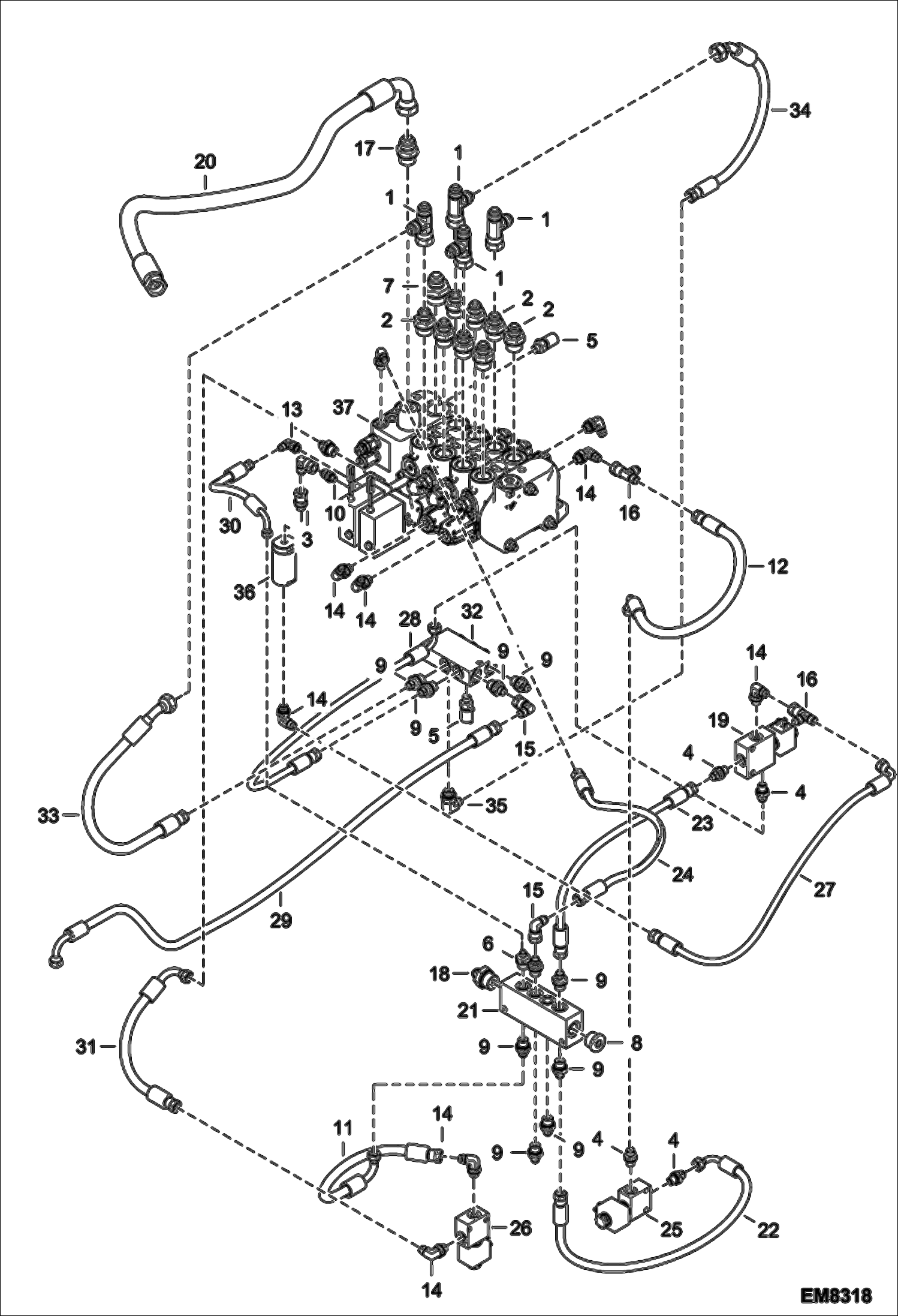 УСТАНОВКА ГИДРАВЛИЧЕСКОГО РЕГУЛИРУЮЩЕГО КЛАПАНА (СЕРИЙНЫЙ НОМЕР A8GJ15000 И ВЫШЕ, A8GV15000 И ВЫШЕ)