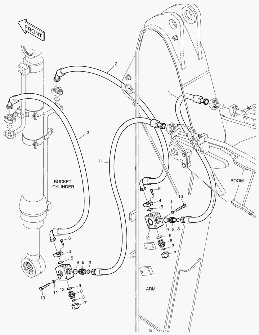 ГИДРОСИСТЕМА РУКОЯТИ - РУКОЯТЬ 2.5 м(ГРЕЙФЕР)