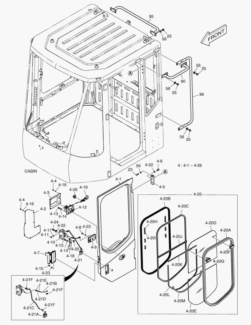 КАБИНА(3) - ДВЕРЬ В СБОРЕ(ЛЕВОСТОРОННИЙ)