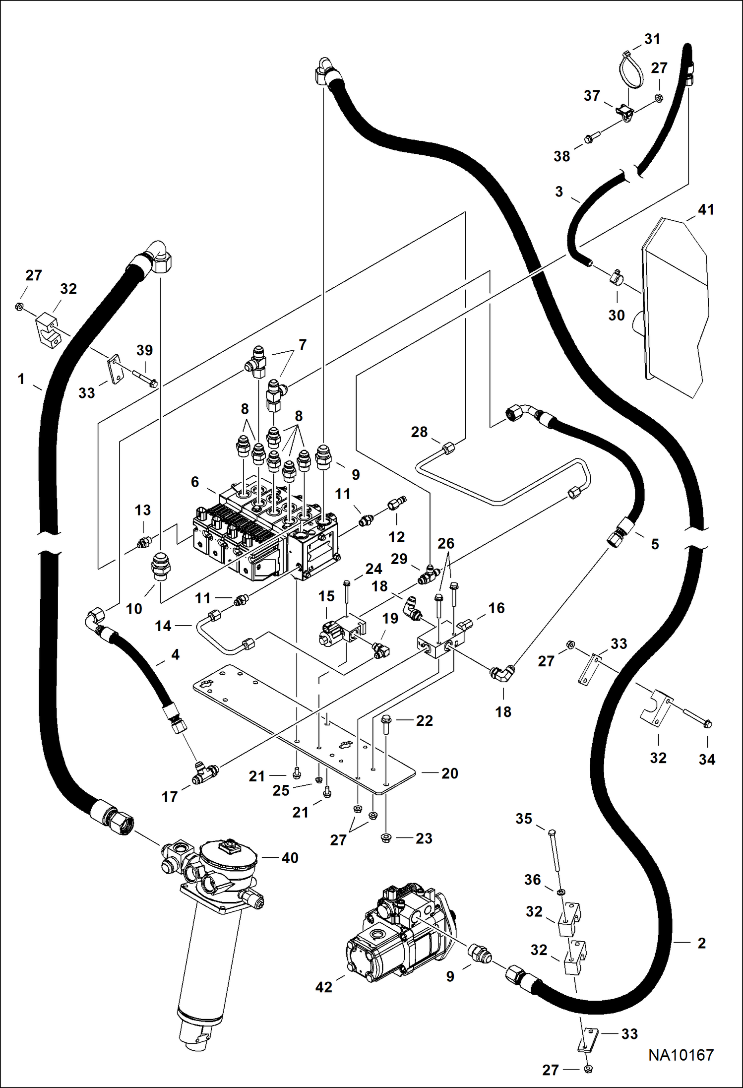 СХЕМА ГИДРАВЛИЧЕСКОЙ СИСТЕМЫ (РЕГУЛИРУЮЩИЙ КЛАПАН) (СЕРИЙНЫЙ НОМЕР B3GU11001 И ВЫШЕ)