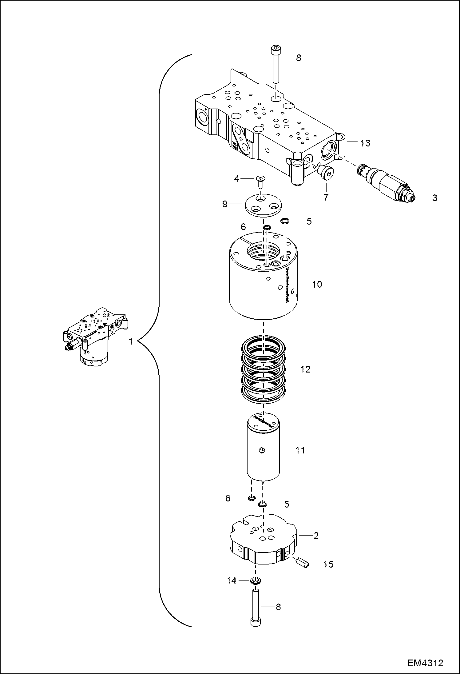 ПОВОРОТНО-НАКЛОННЫЙ МЕХАНИЗМ (УПРАВЛЕНИЕ КЛАПАНОМ) (СЕРИЙНЫЙ НОМЕР AFF000101 И ВЫШЕ)
