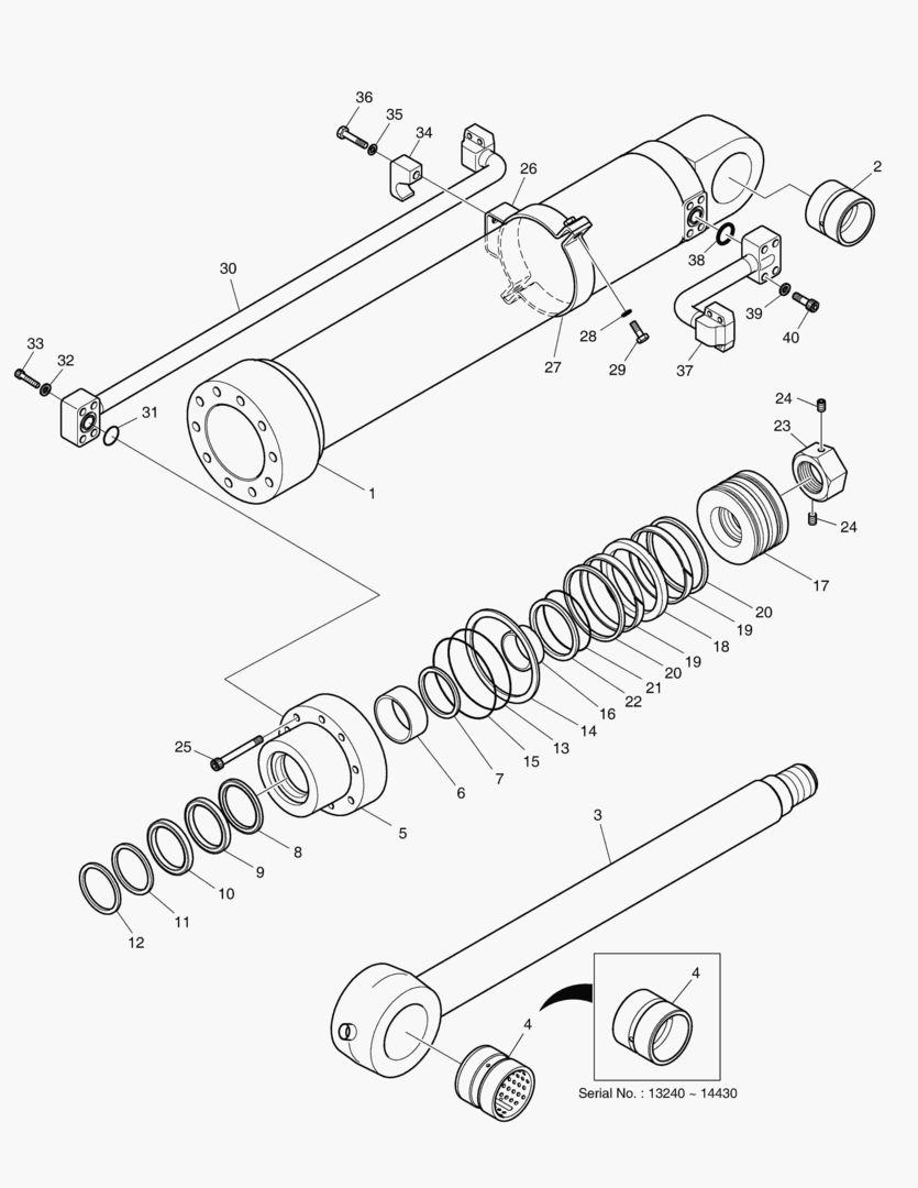 4260 BUCKET CYLINDER - ARM 2.9m [13240~18443]