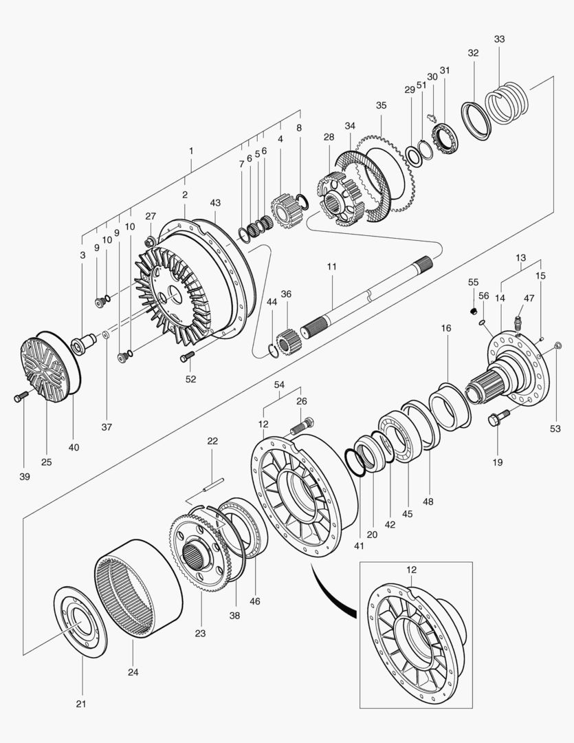 ПЕРЕДНЯЯ ПЛАНЕТАРНАЯ ПЕРЕДАЧА-МАКСИМАЛЬНАЯ ГУСЕНИЦА