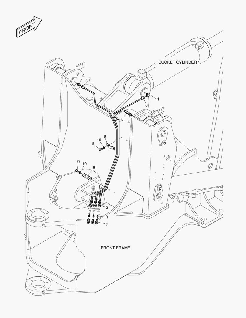 ПЕРЕДНИЙ ТРУБОПРОВОД СМАЗОЧНОЙ СИСТЕМЫ