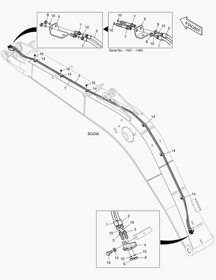ГИДРОСИСТЕМА СТРЕЛЫ - БЫСТРОУСТАНАВЛИВАЕМЫЙ ФИКСАТОР(СТРЕЛА 4.6 м)