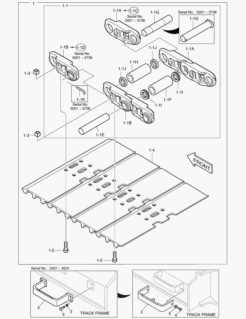 БАШМАК ГУСЕНИЦЫ В СБОРЕ - 700G