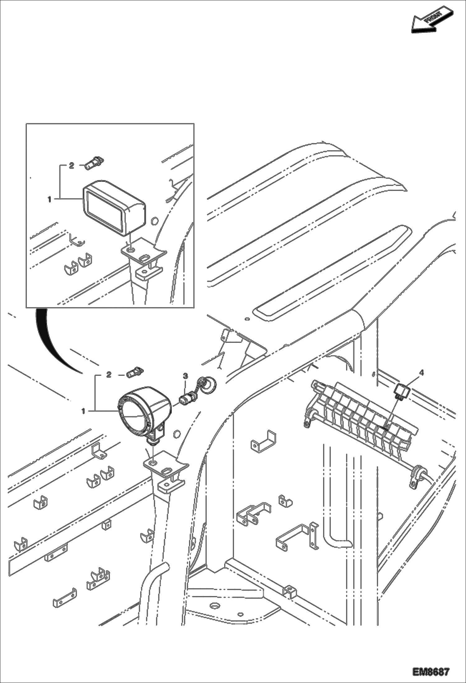 Схема ФАРА РАБОЧЕГО ОСВЕЩЕНИЯ КАБИНЫ