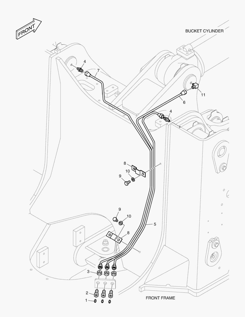 ПЕРЕДНИЙ ТРУБОПРОВОД СМАЗОЧНОЙ СИСТЕМЫ