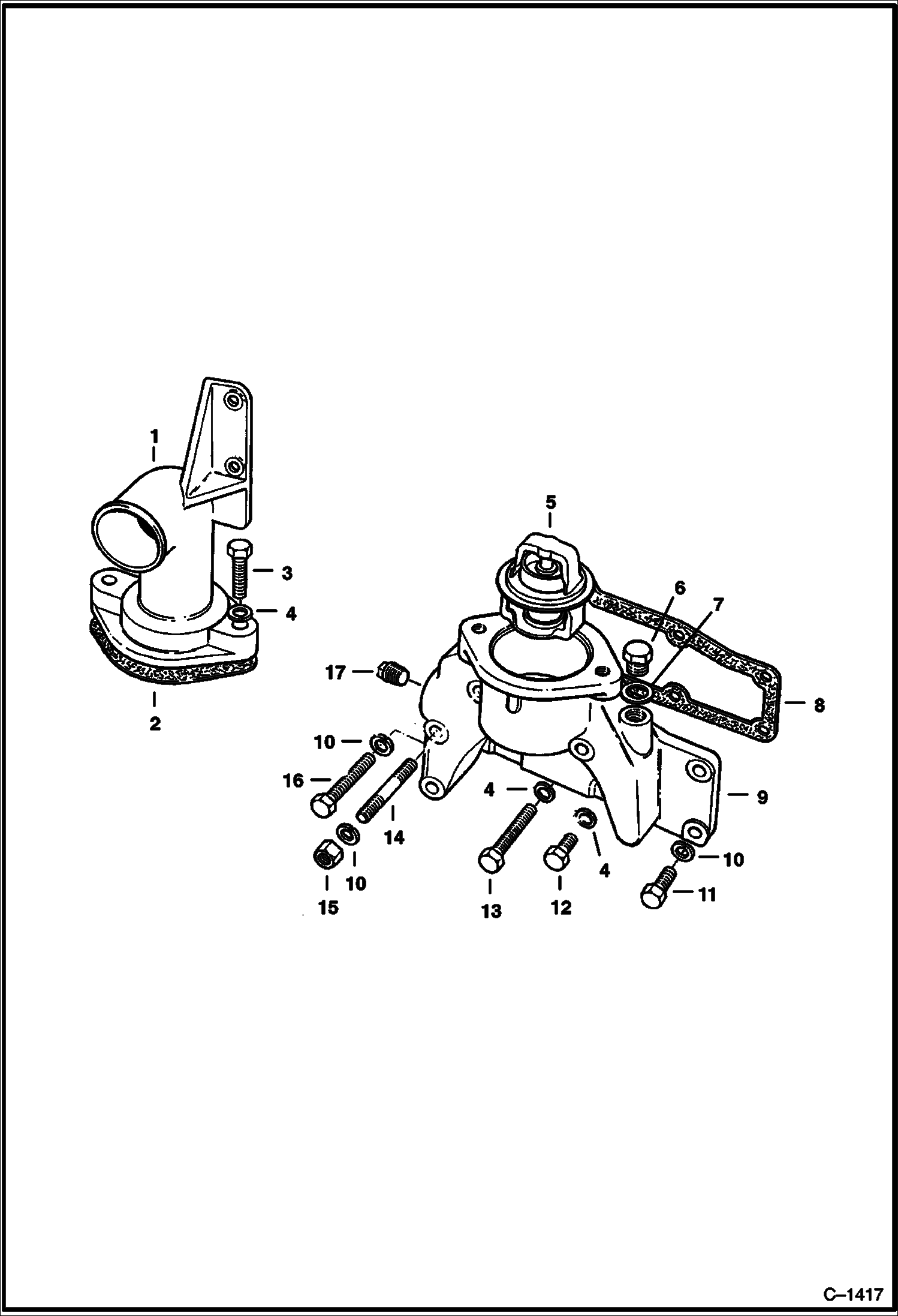 КОРПУС ВОДООТВОДЯЩЕГО ПАТРУБКА (PERKINS)