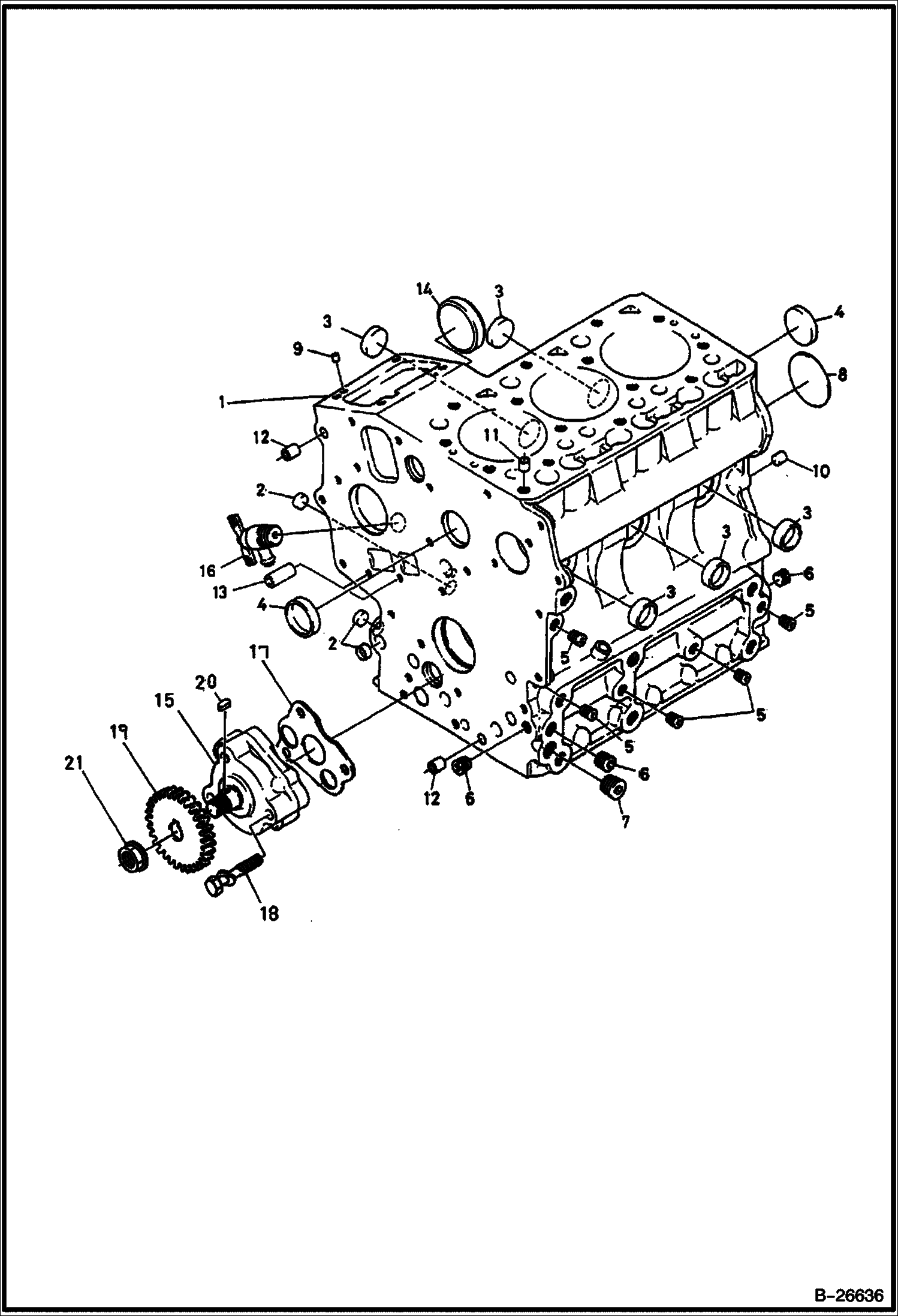 Схема КРИВОШИПНАЯ КОРОБКА KUBOTA D722