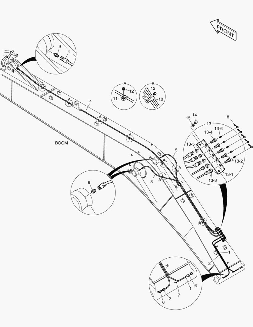 ТРУБОПРОВОД СМАЗОЧНОЙ СИСТЕМЫ - СТРЕЛА 8.5 м