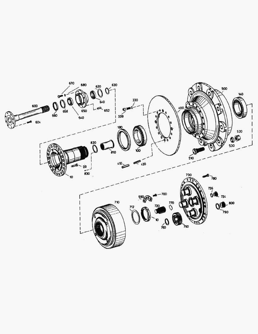 G031-3 HUB; FRONT AXLE