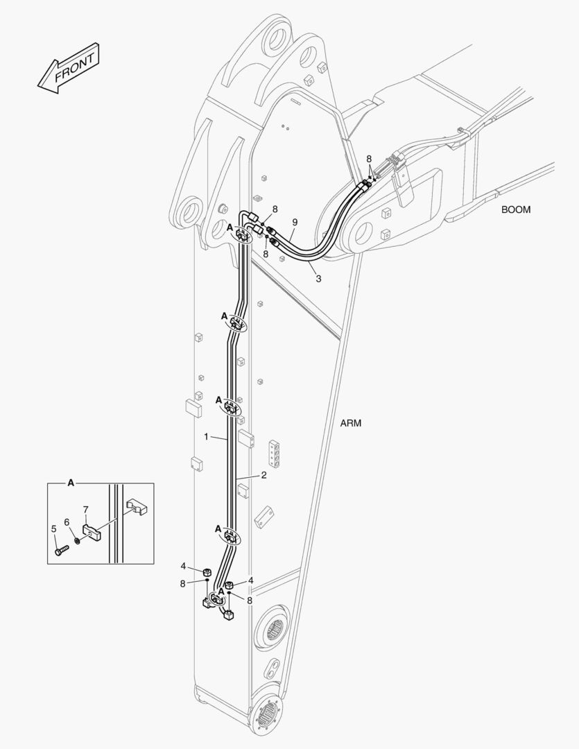 6750 ARM PIPING - QUICK CLAMP(ARM 2.9m)