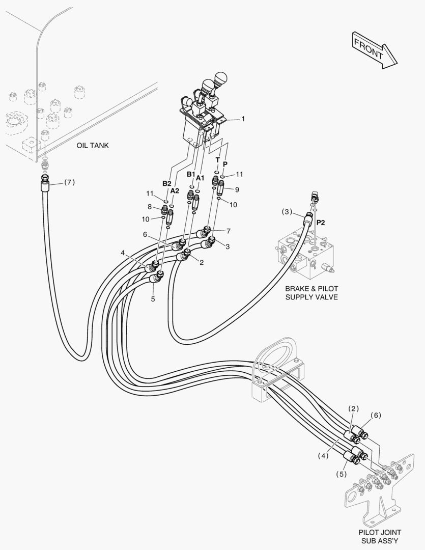 ТРУБОПРОВОД СЕРВОУПРАВЛЕНИЯ - ПАЛЕЦ + 2 КАТУШКИ