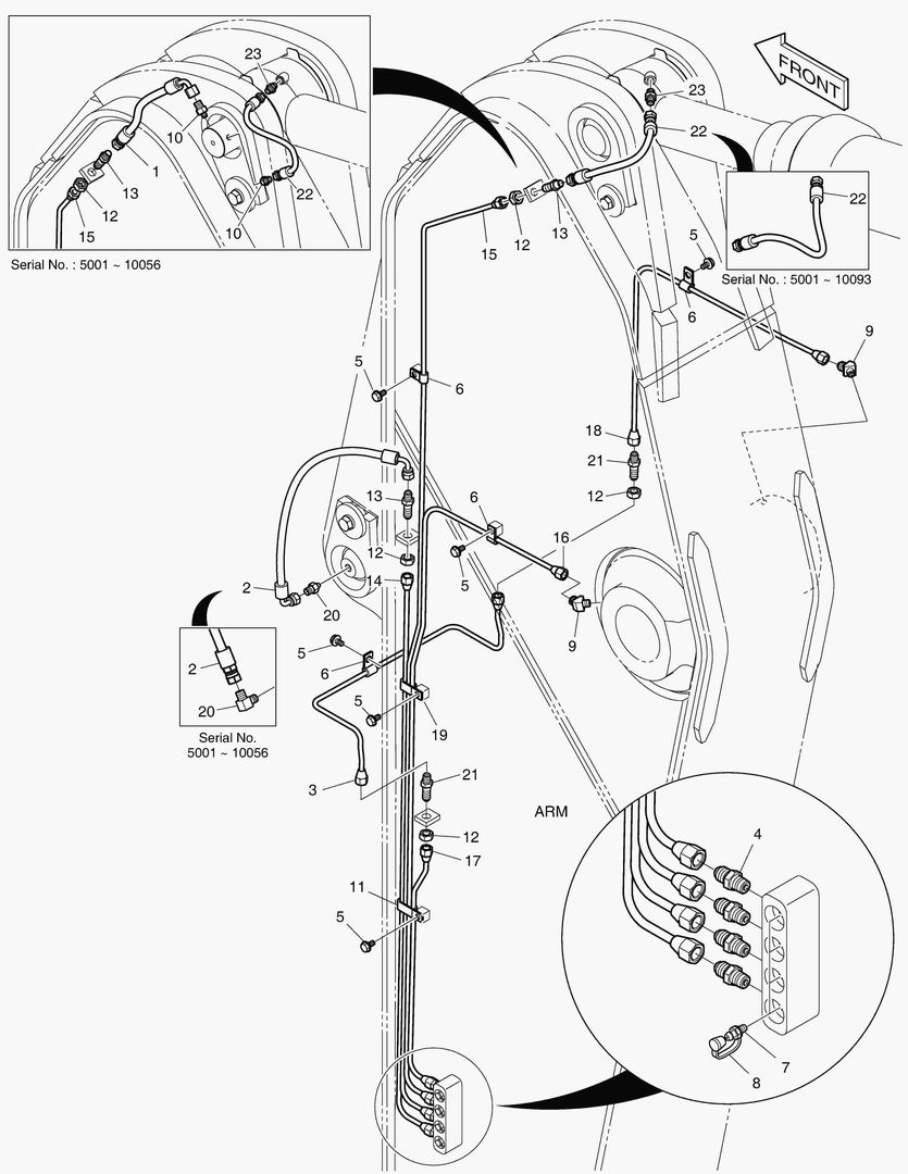 3160 LUBRICATION PIPING - ARM 3.35m [5001 ~10155]