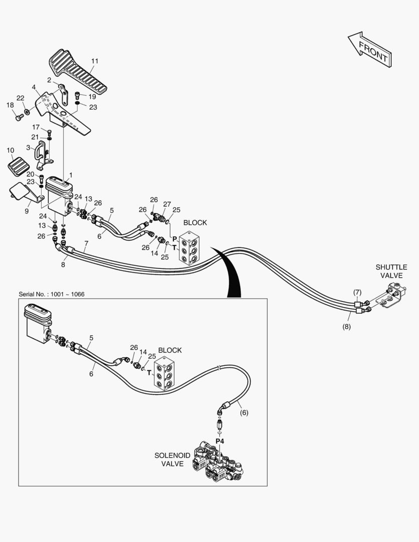ТРУБОПРОВОД СЕРВОУПРАВЛЕНИЯ(2) - ШАРНИРНАЯ СТРЕЛА