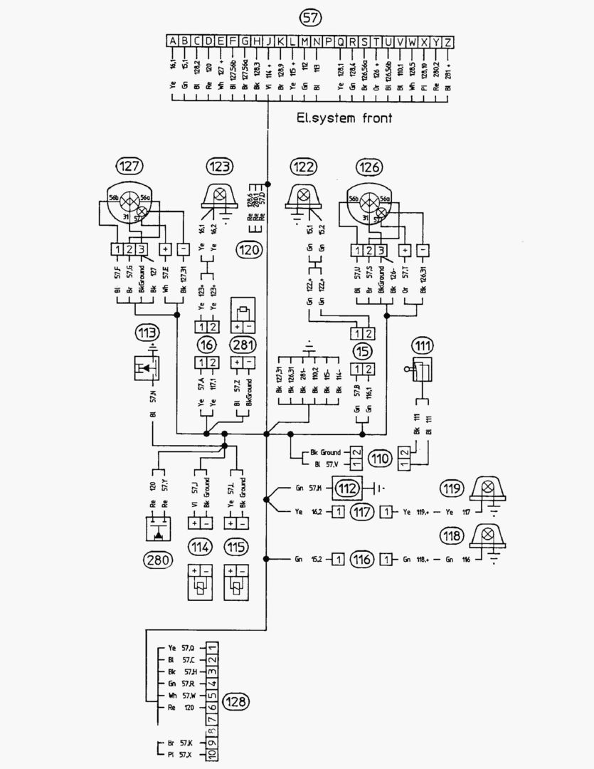 G062-23 ELECTRICAL SYSTEM; FRONT FRAME